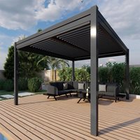 Product photograph of Maze Rattan 4m X 4m Pergola - 4 Drop Sides Led Lighting - White from Cuckooland