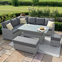 Product photograph of Maze Rattan Ascot Rectangular Corner Dining Set With Rising Table from Cuckooland