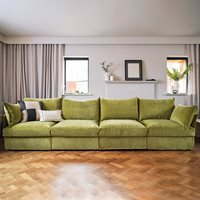 Product photograph of Swyft Sofa In A Box Model 06 Modular Royal Velvet 4 Seater Sofa - Moss from Cuckooland