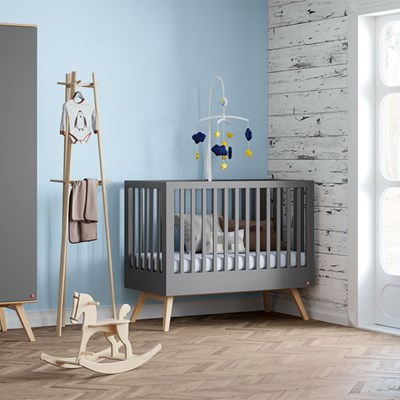 grey baby cot