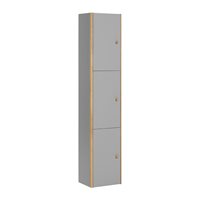 Vox Nature Tall Wall Cabinet in Grey & Oak Effect