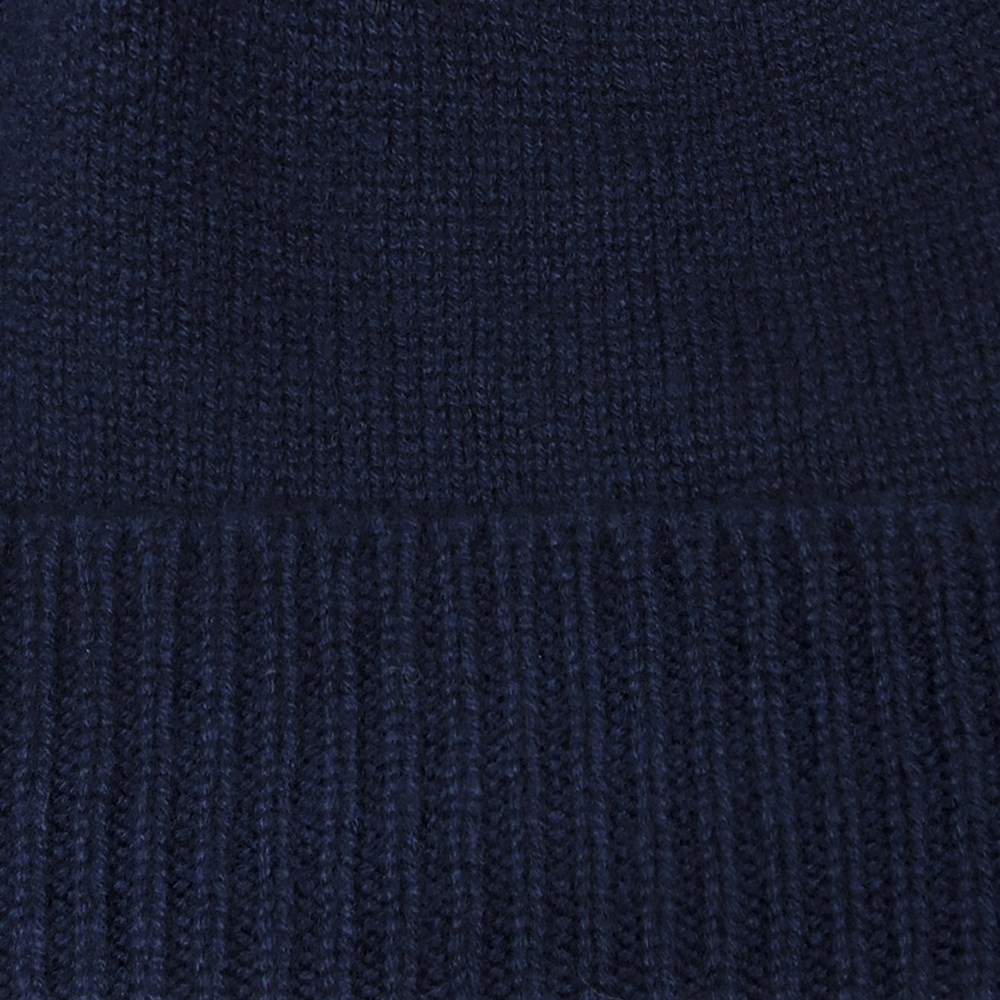 Helen Moore Cashmere Pom Pom Beanie Hat In Navy And Spruce - Helen ...