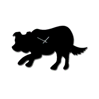 Product photograph of Wagging Tail Dog Clock In Border Collie from Cuckooland