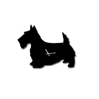 Product photograph of Wagging Tail Dog Clock In Scottie from Cuckooland