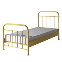 Product photograph of Vipack New York Metal Kids Single Bed In Yellow from Cuckooland
