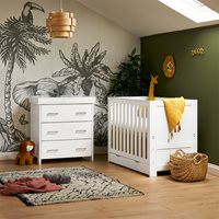 Obaby Nika Mini Cot Bed 2 Piece Room Set with Underdrawer 