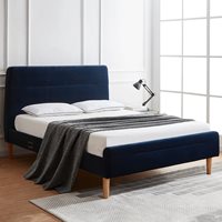 Product photograph of Koble Nodd Smart Bed In Blue Velvet With Wireless Charging - Double from Cuckooland