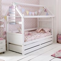 Product photograph of Nordic Kids House Bed Frame With Drawers Trundle from Cuckooland