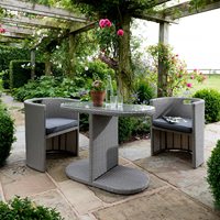 Product photograph of Morston Space Saving Bistro Dining Set In Grey from Cuckooland
