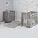 Obaby Stamford Mini Sleigh Cot Bed 2 Piece Nursery Set in Taupe Grey