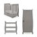 Obaby Stamford Sleigh Space Saver Cot 3 Piece Room Set in Taupe Grey