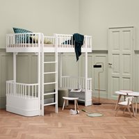 Product photograph of Oliver Furniture Wood Original Children S High Loft Bed In White from Cuckooland