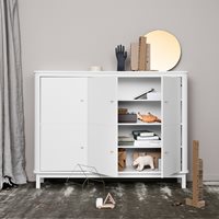 Product photograph of Oliver Furniture Wood Multi Storage Cupboard In White from Cuckooland