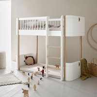 Product photograph of Oliver Furniture Wood Mini Kids Low Loft Bed In White Oak from Cuckooland