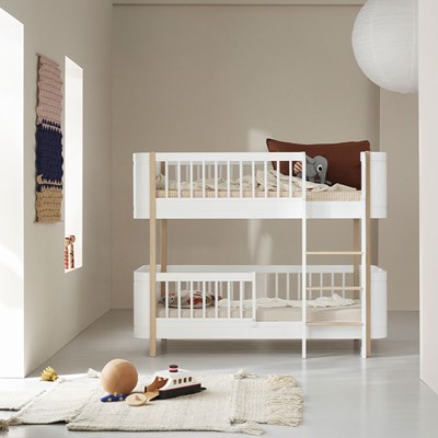 Oliver Furniture Wood Mini Kids Low, Toddler Low Loft Bed With Storage