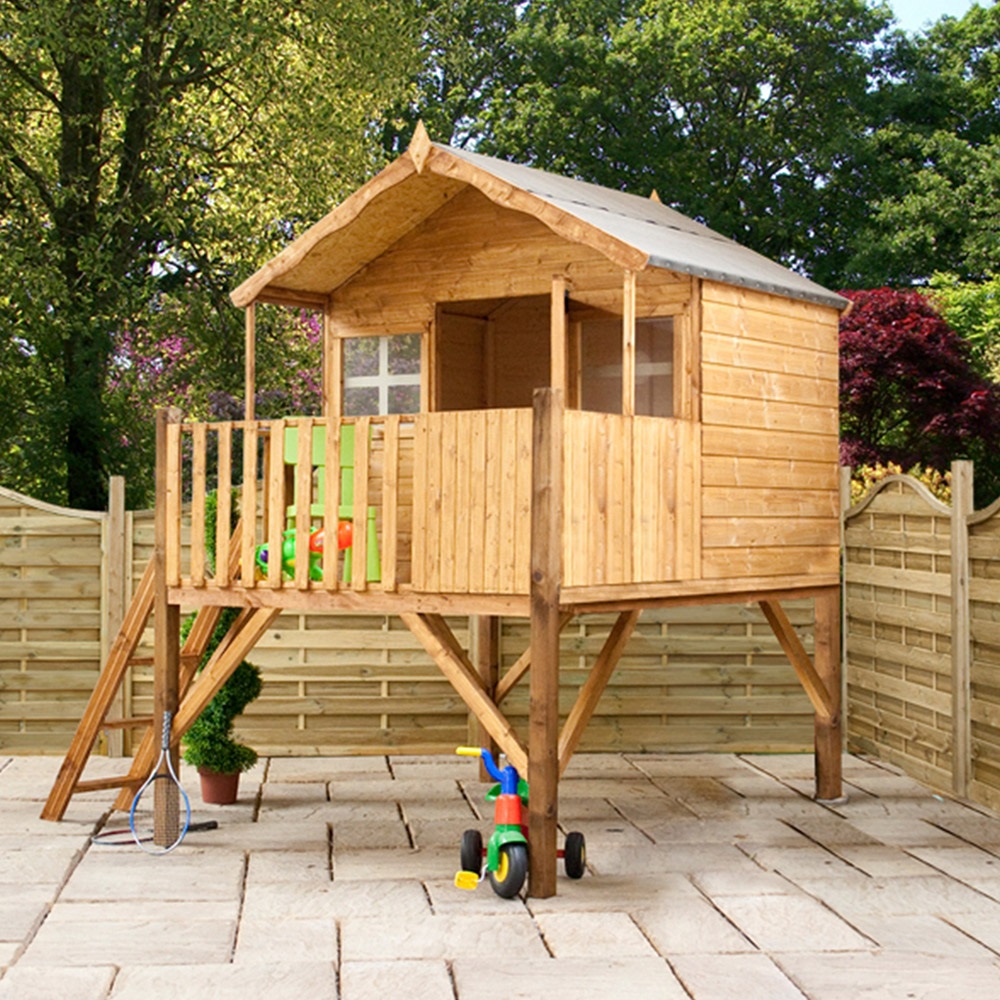 Mercia Kids Honeysuckle Wooden Playhouse With Tower - Kids Outdoor Pla