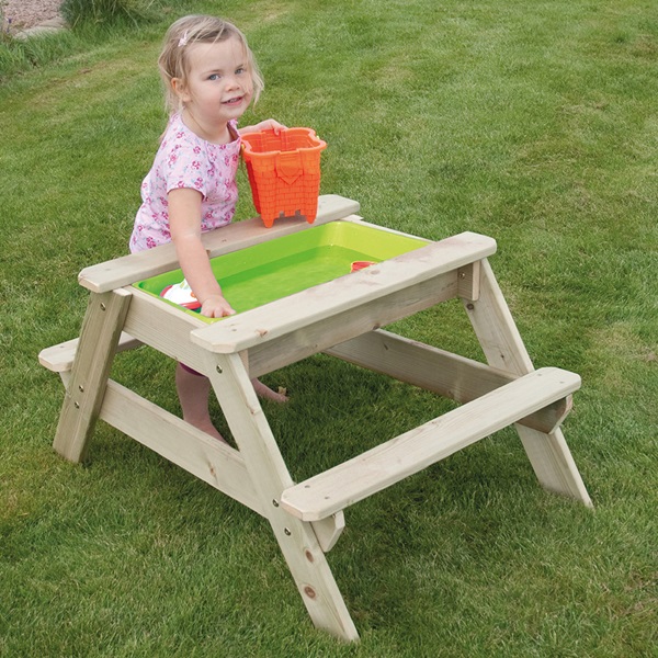 TP TOYS CHILDREN'S EARLY FUN WOODEN PICNIC TABLE SANDPIT