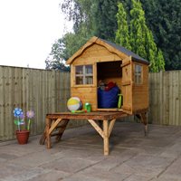 Product photograph of Mercia Kids Pine Snug Playhouse With Tower from Cuckooland