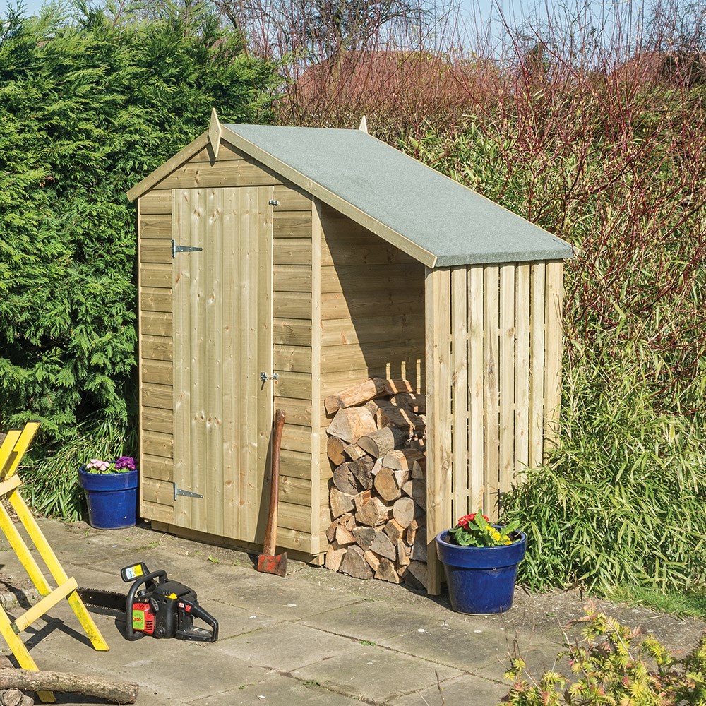 Rowlinson Oxford 4 X 3 Garden Shed With Lean To In Natural 