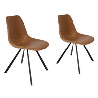 Product photograph of Dutchbone Set Of 2 Franky Chairs - Brown from Cuckooland