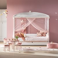 Product photograph of Lifetime Butterflies Four Poster Bed - Lifetime White from Cuckooland