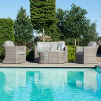 Product photograph of Maze Rattan Oxford 2 Seat Rattan Sofa Set - With Fire Pit Coffee Table from Cuckooland
