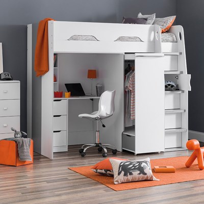 high sleeper with desk for teenager