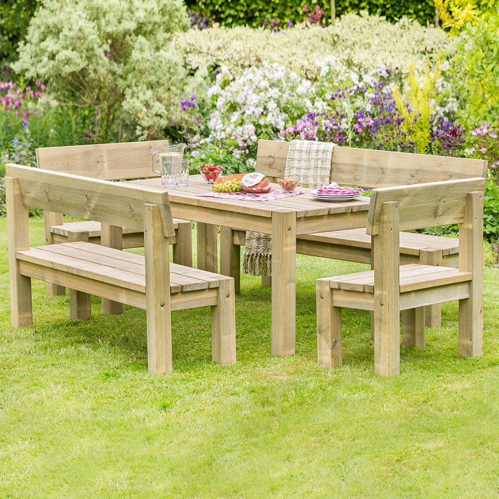 Zest 4 Leisure Wooden Philippa Table And Bench Garden Set - Zest 4