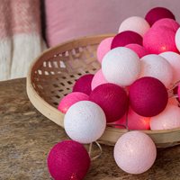 Product photograph of Cotton Ball Lights Pink Led String Lights from Cuckooland