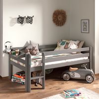 Product photograph of Vipack Pino Low Mid Sleeper Bed With Optional Storage Drawers - Grey from Cuckooland