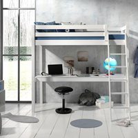 Product photograph of Vipack Pino Kids High Sleeper With Desk - White from Cuckooland