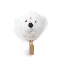 Product photograph of Kids Polar Bear Plush Animal Head Coat Hook from Cuckooland