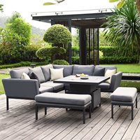 Product photograph of Maze Rattan Pulse Square Corner Dining Set With Rising Table And Free Winter Cover - Charcoal from Cuckooland