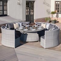 Maze Rattan Ascot Round Sofa Dining Set with Rising Table