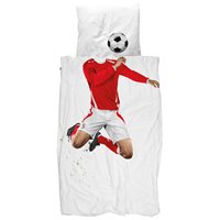 Product photograph of Snurk Childrens Football Duvet Bedding Set In Red from Cuckooland