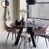 Product photograph of Woood Rhonda Wooden Circle Dining Table In Black Pine from Cuckooland
