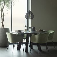 Product photograph of Rhonda Round Dining Table In Blacknight Oiled Oak By Woood from Cuckooland