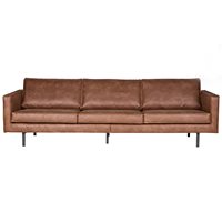 Product photograph of Rodeo 3 Seater Leather Sofa In Tan By Bepurehome from Cuckooland