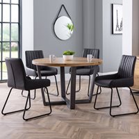 Product photograph of Julian Bowen Brooklyn Round Dining Set With Soho Chairs from Cuckooland