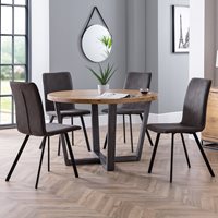 Product photograph of Julian Bowen Brooklyn Round Dining Set With Monroe Chairs from Cuckooland