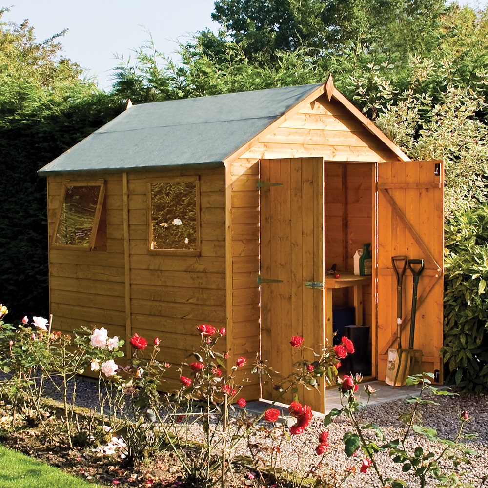 Rowlinson Premier Garden Shed In Honey Brown - Sheds 