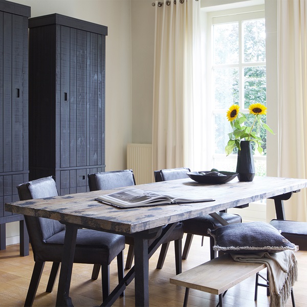 CRAFT DINING TABLE with Black Legs