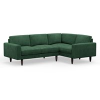 Hutch Rise Velvet 4 Seater Corner Sofa with Block Arms 