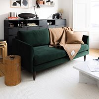Hutch Rise Velvet 2 Seater Sofa in a Box with Curve Arms 