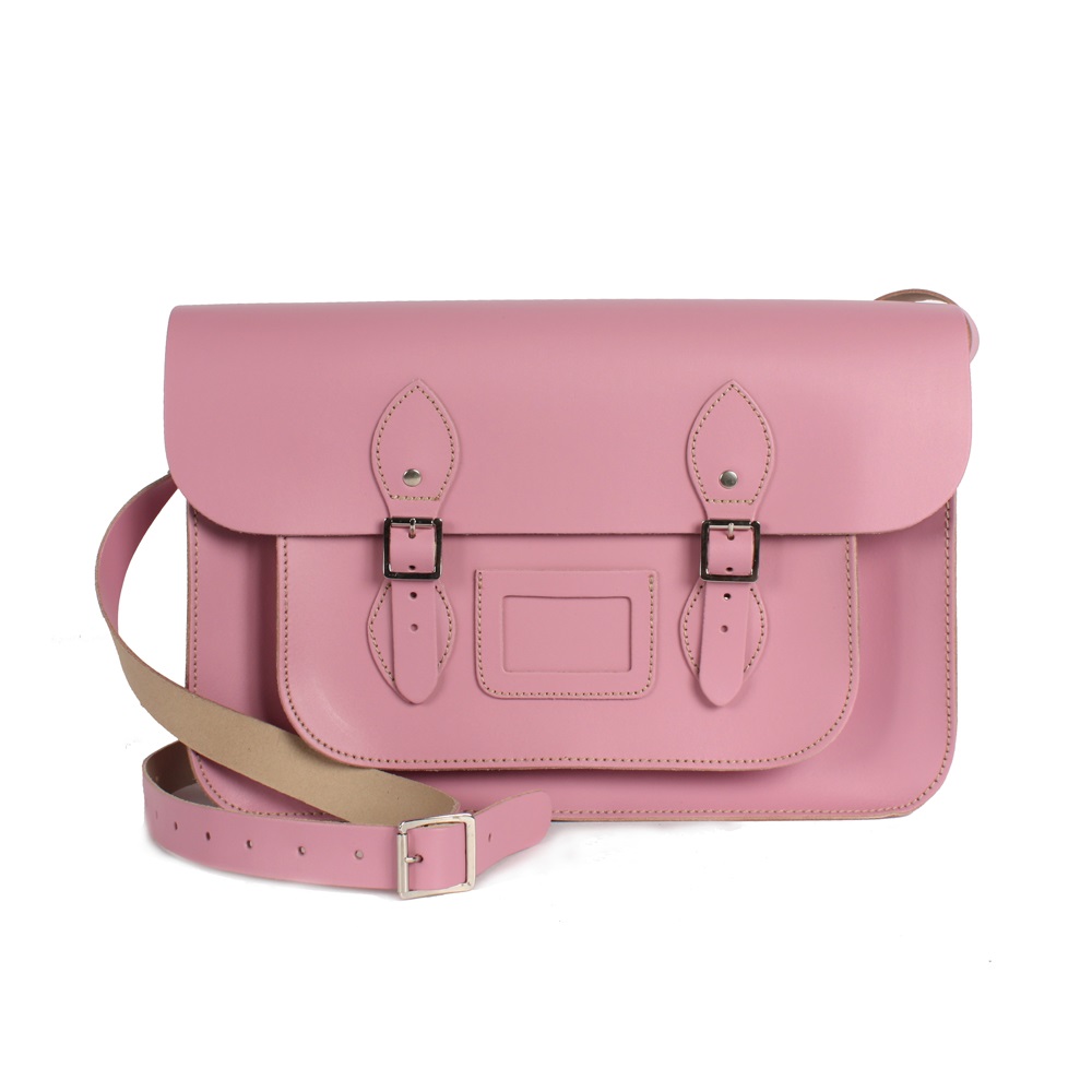 LEATHER SATCHEL BAG in Vintage Pink - handbags & lunchbags | Cuckoolan