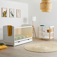Product photograph of Ickle Bubba Coleby Scandi Classic Cot Bed With Open Changer And Under Drawer - Scandi Grey from Cuckooland