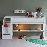 Product photograph of Lifetime Mid Sleeper Bed With Steps - Lifetime Whitewash from Cuckooland