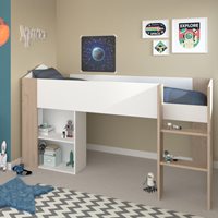 Product photograph of Parisot Shelter Mid Sleeper Bed With Desk from Cuckooland