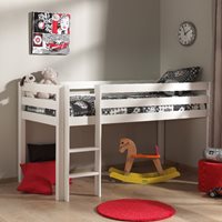 Vipack Pino Kids Mid Sleeper Bed with Optional Curtain 