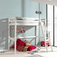 Product photograph of Vipack Pino High Sleeper With Slanted Ladder - White from Cuckooland